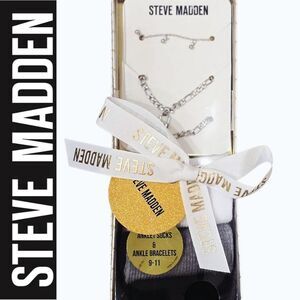 Steve Madden 3-PK Anklets Socks & Ankle Bracelet Gift Set